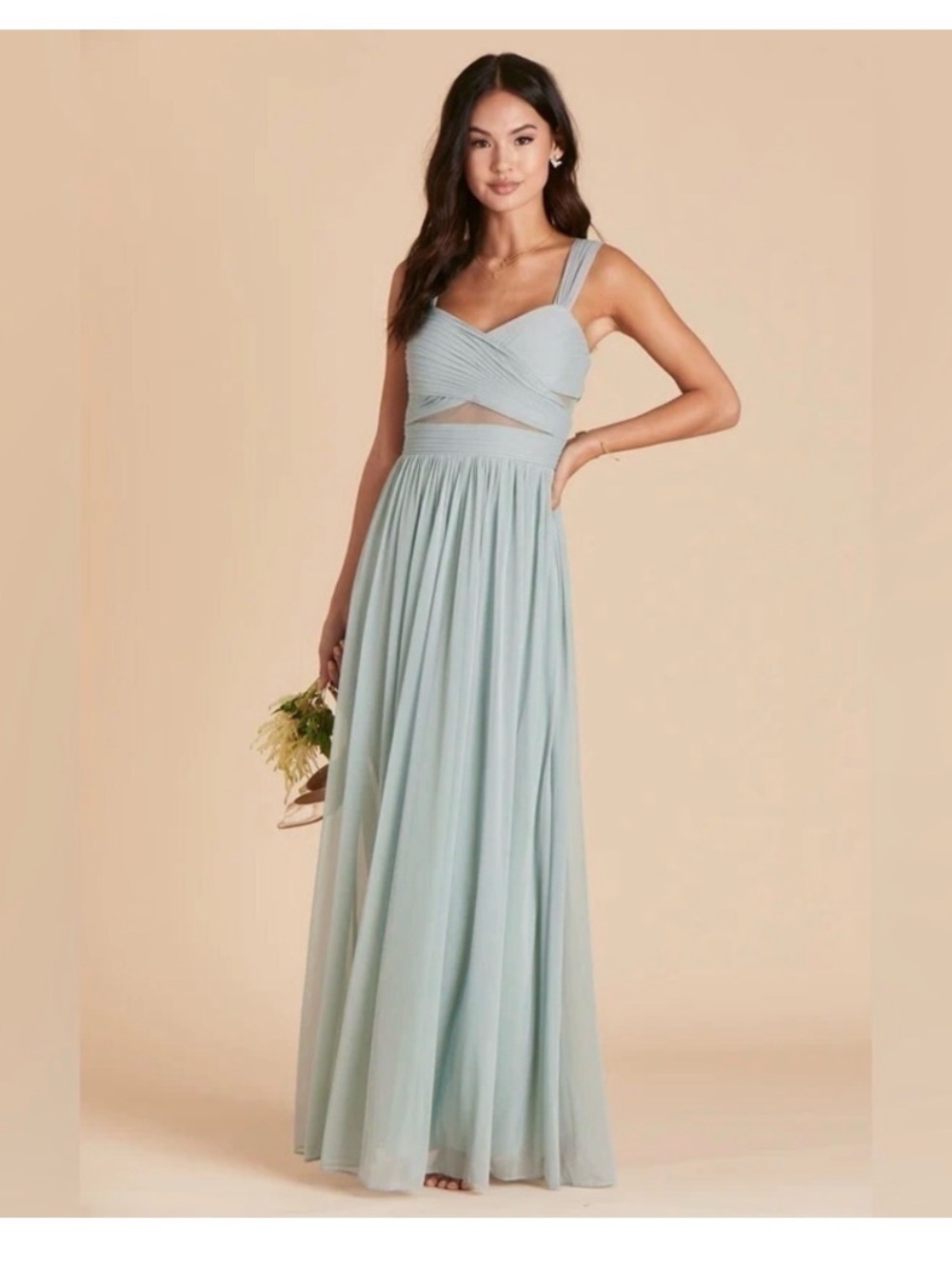 Birdy Grey Sage Green Crisscross Maxi Dress